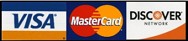 VISA, MasterCard, Discovery Accepted